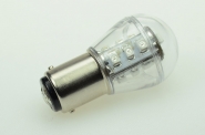 BA15D LED-Miniglobe 27 Lumen Gleichstrom 10-30V DC Rot 0,7W 