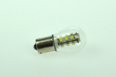 BA15S LED-Miniglobe 150 Lumen Gleichstrom 10-30V DC kaltweiss 1,6W 