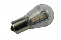 BA15S LED-Miniglobe 140 Lumen Gleichstrom 10-30V DC warmweiss 1,6W 