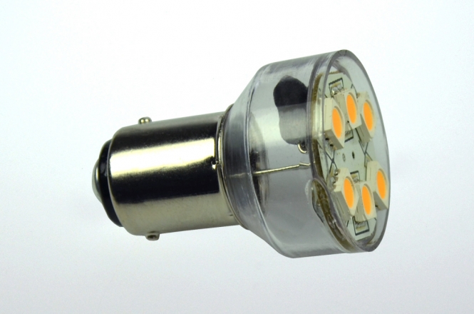 BA15D LED-Bajonettsockellampe 100 Lumen Gleichstrom 10-30V DC warmweiss 1W 